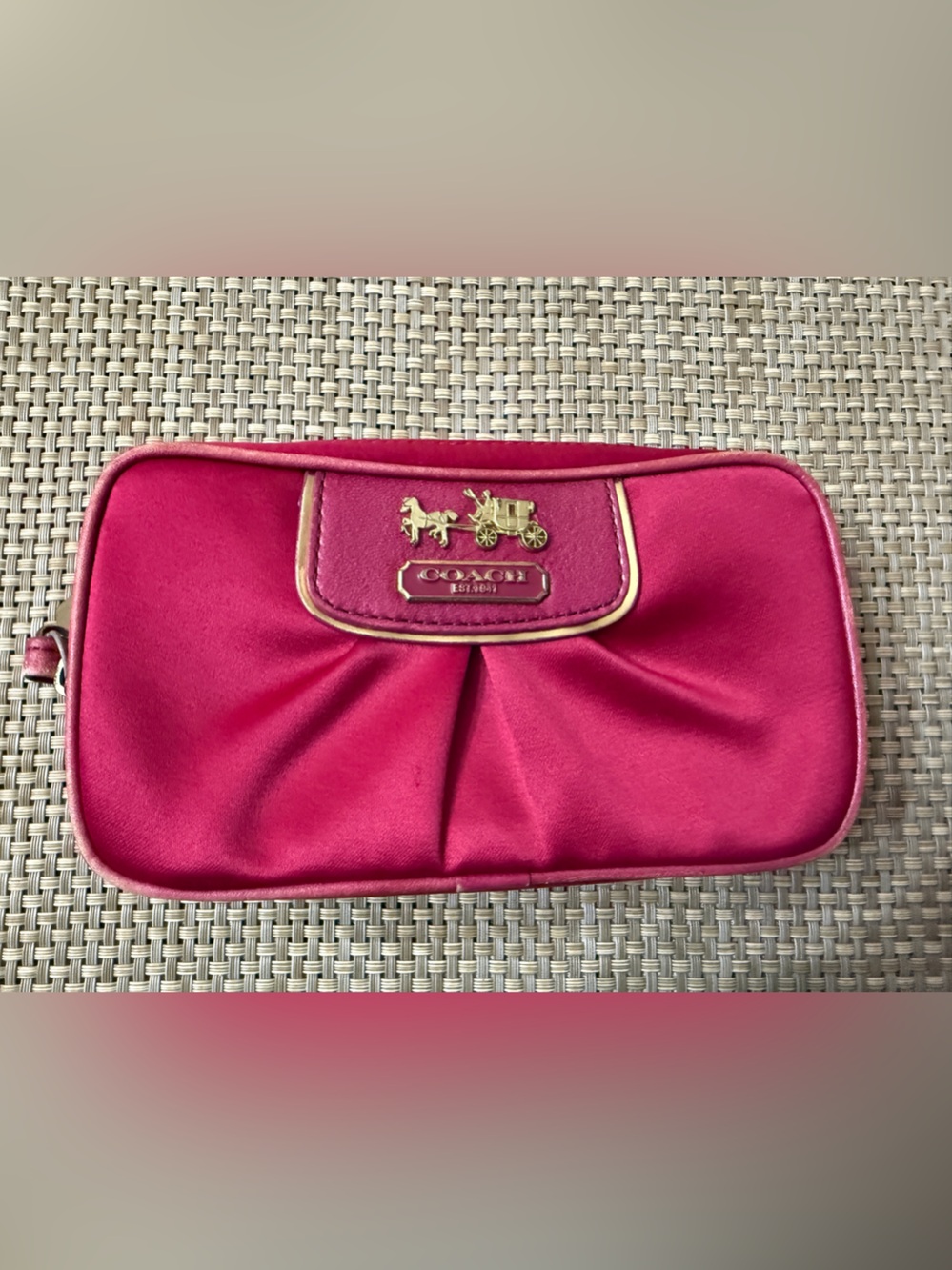 Coach Pink Wristlet/Jewelry Storage